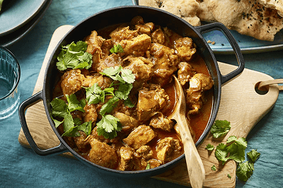 A finished chicken skillet recipe ready for the table
